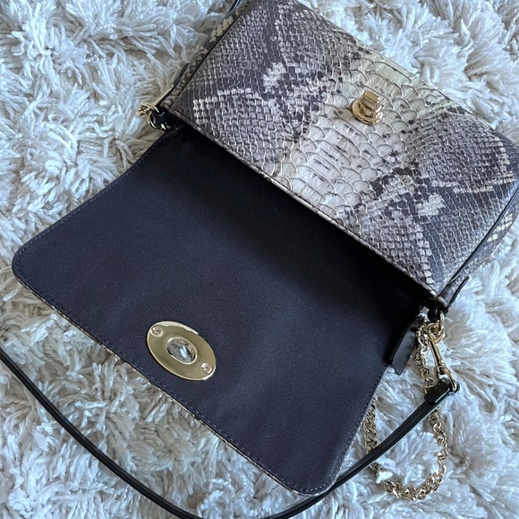 Coach Python-embossed Mini Ruby Crossbody Handbag/Clutch with Gold Chain - Picture 7 of 8